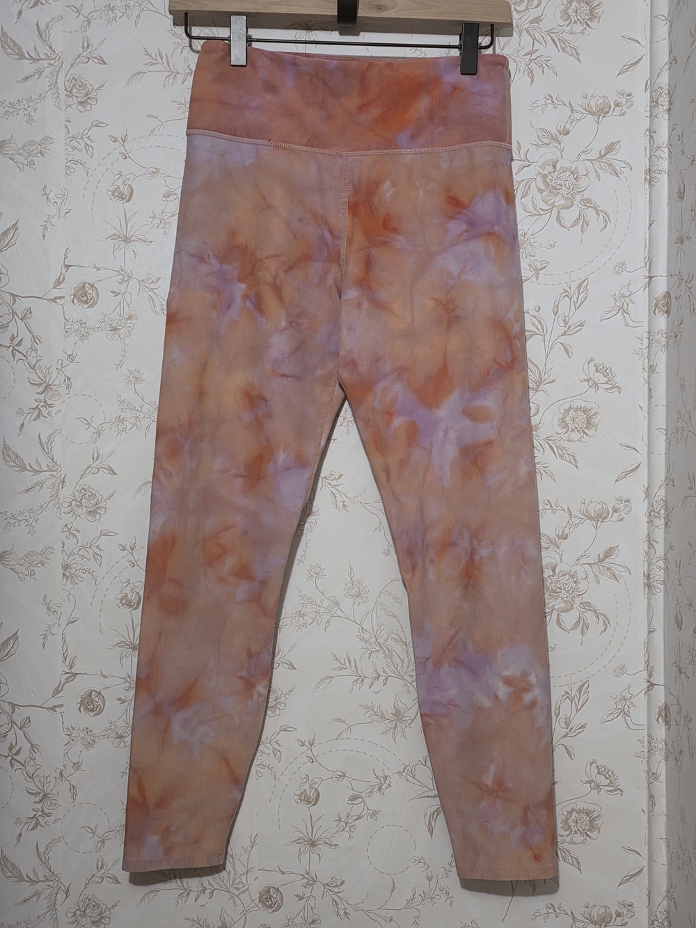 JoyLab Peach Orange & Lavender Tie-Dye Super Soft Leggings